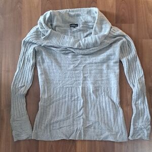 Le Chateau Light Gray Cowl Neck Sweater
